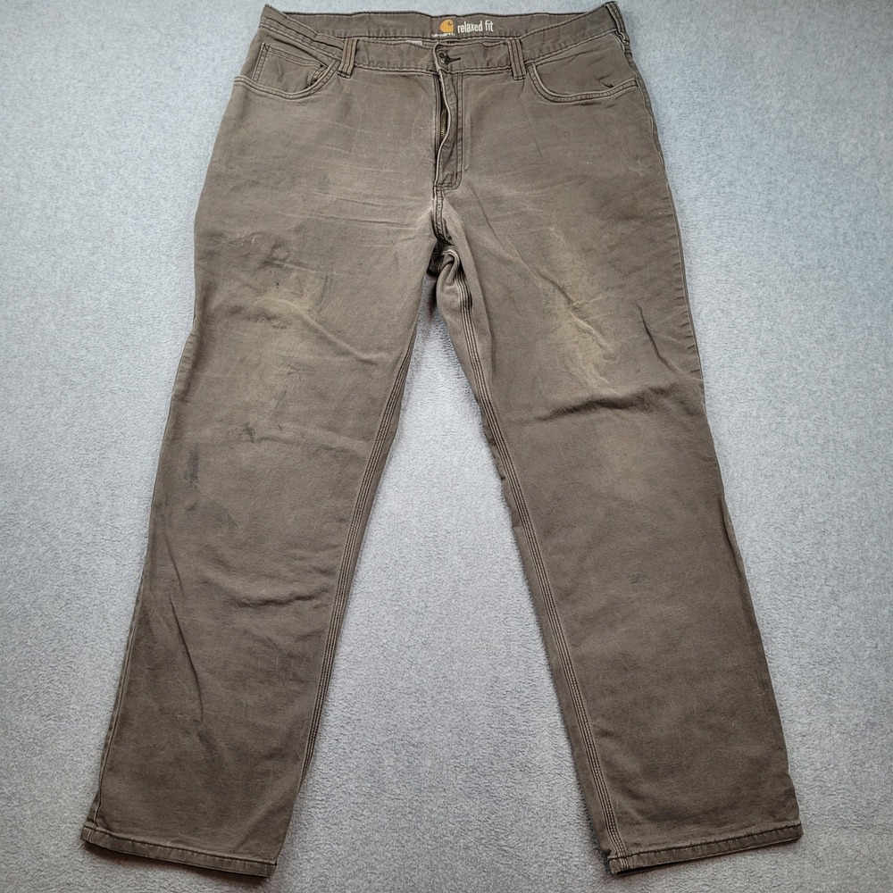 Carhartt Rugged Flex Relaxed Fit Canvas Work‎ Pants Mens 38x32 Brown 102517